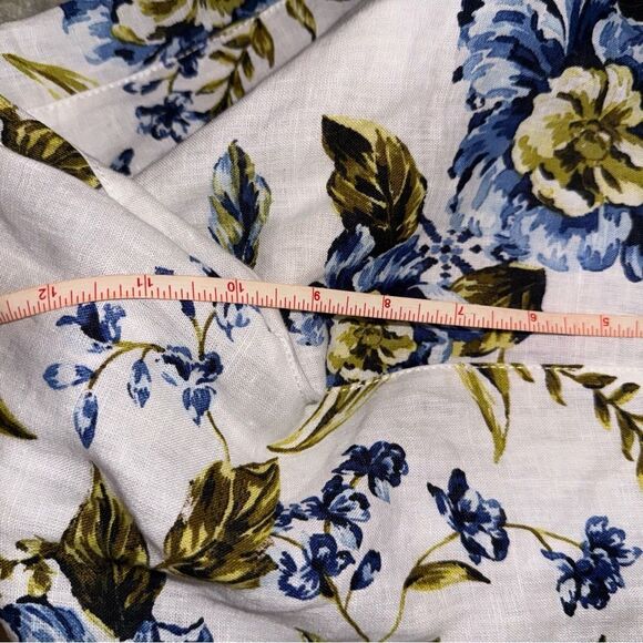 Joie Linen Pants with Blue and Green Floral Design - Picture 4 of 6